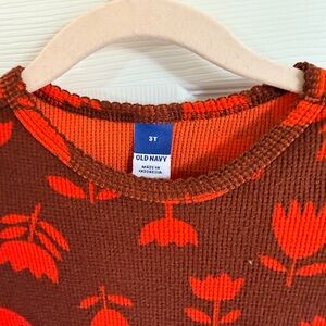 Old Navy Brown and Orange Floral Sweater